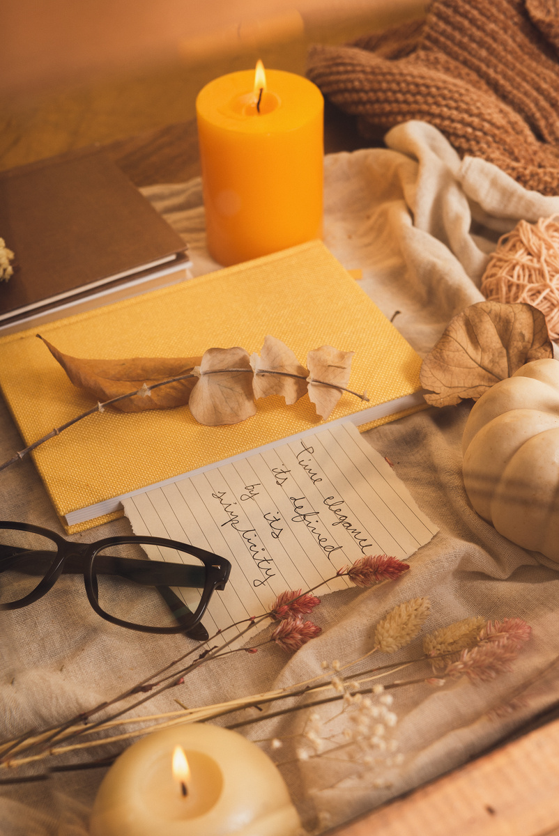 Autumn Notebook with Candles